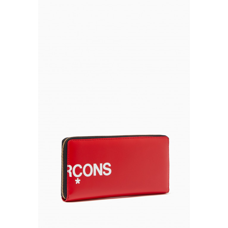 Comme des Garçons - Huge Logo Long Wallet in Leather Red