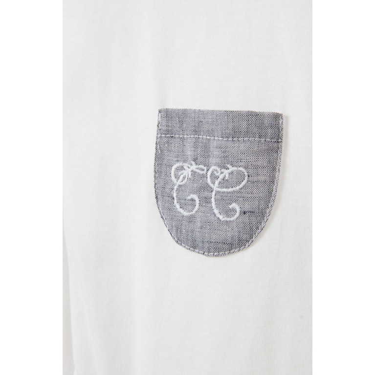 Tartine et Chocolat - Feuillage Logo Sleepsuit in Cotton White