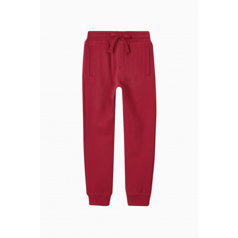 Dolce & Gabbana - Logo Badge Sweatpants in Jersey Red