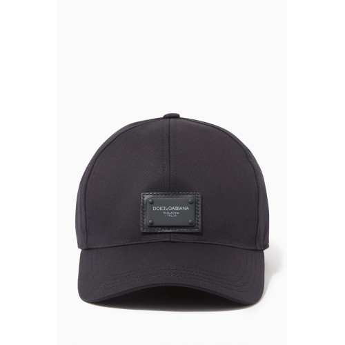 Dolce & Gabbana - Baseball Cap with DG Patch in Cotton Twill Blue
