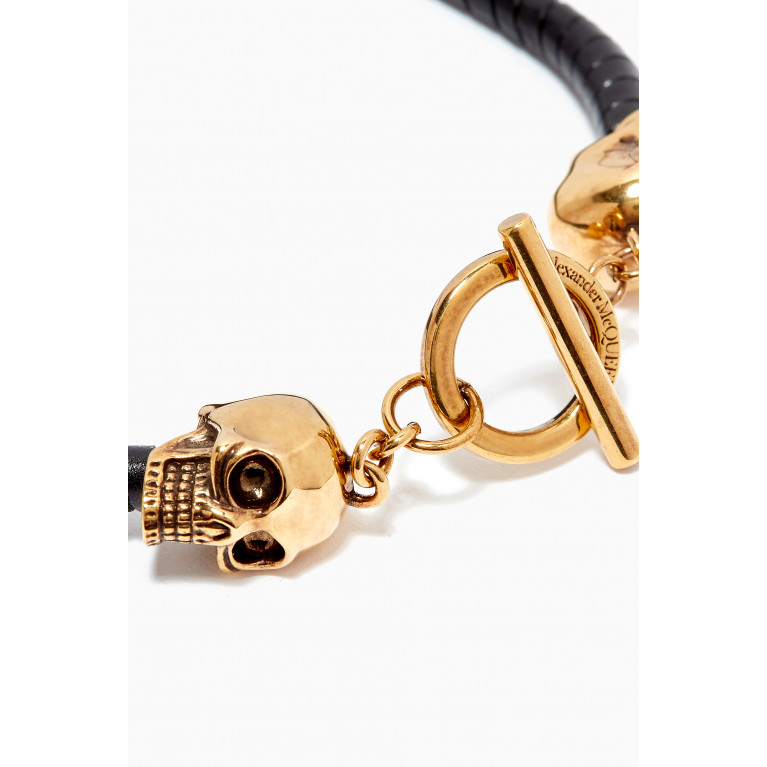 Alexander McQueen - T-Bar Skull Bracelet in Leather
