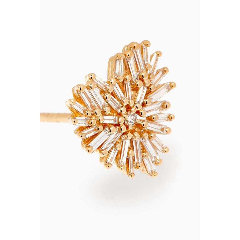 Suzanne Kalan - Classic Diamond Small Heart Stud Earrings in 18kt Yellow Gold