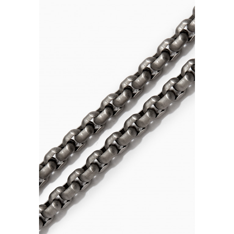 David Yurman - Box Chain Necklace in Titanium & Sterling Silver