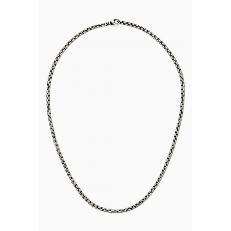 David Yurman - Box Chain Necklace in Titanium & Sterling Silver