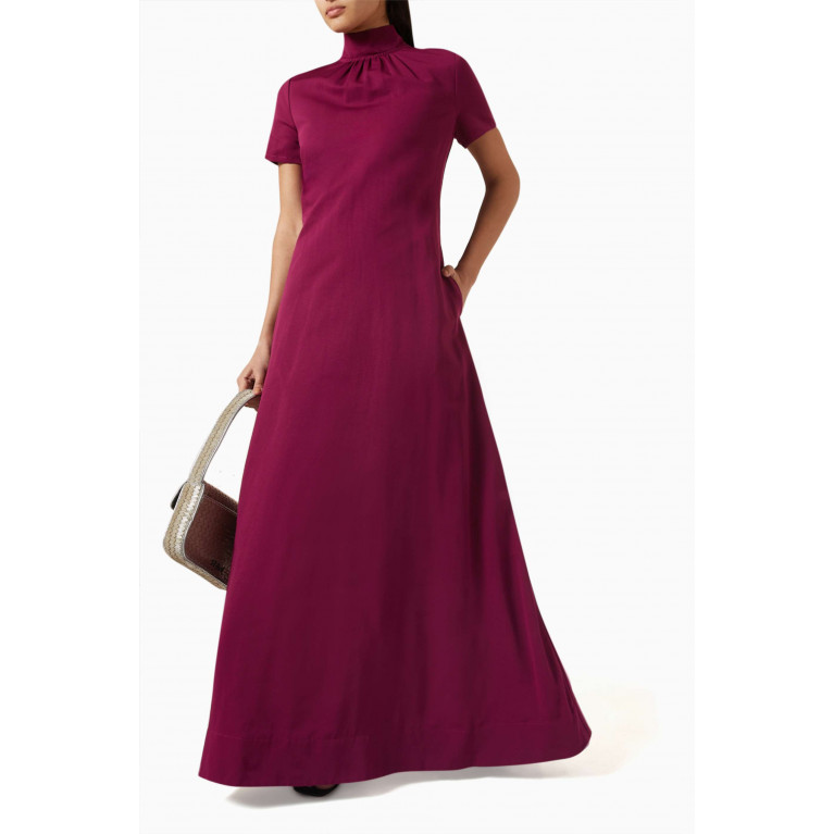 Staud - Ilana Dress in Cotton-blend Burgundy