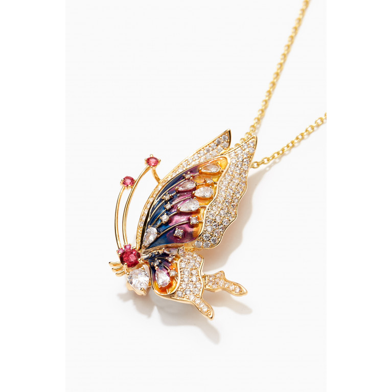 The Jewels Jar - Butterfly Brooch Pendant Necklace