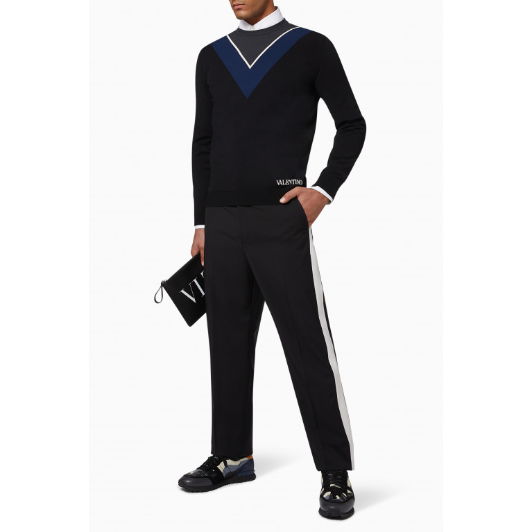 Valentino - Striped Slim-Fit Mohair Wool Pants