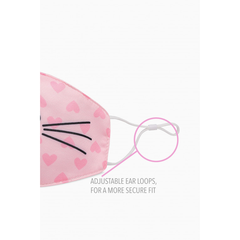 OMG Accessories - Kitty Heart Printed Face Mask