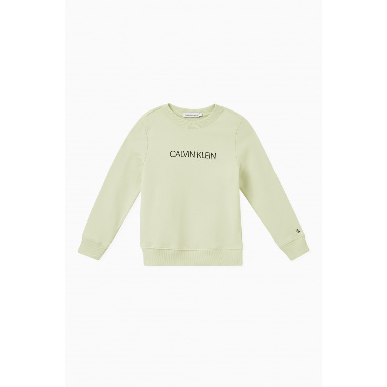 Calvin Klein - CK Logo Sweatshirt in Organic Cotton Green