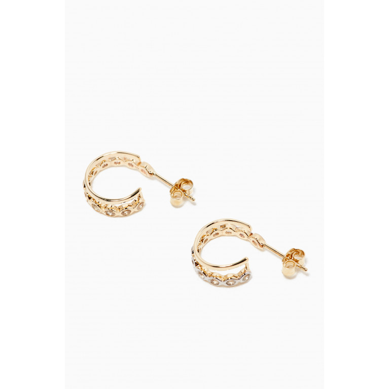 Tada & Toy - Lazy Girl Hoop Earrings in 18kt Yellow Gold Vermeil