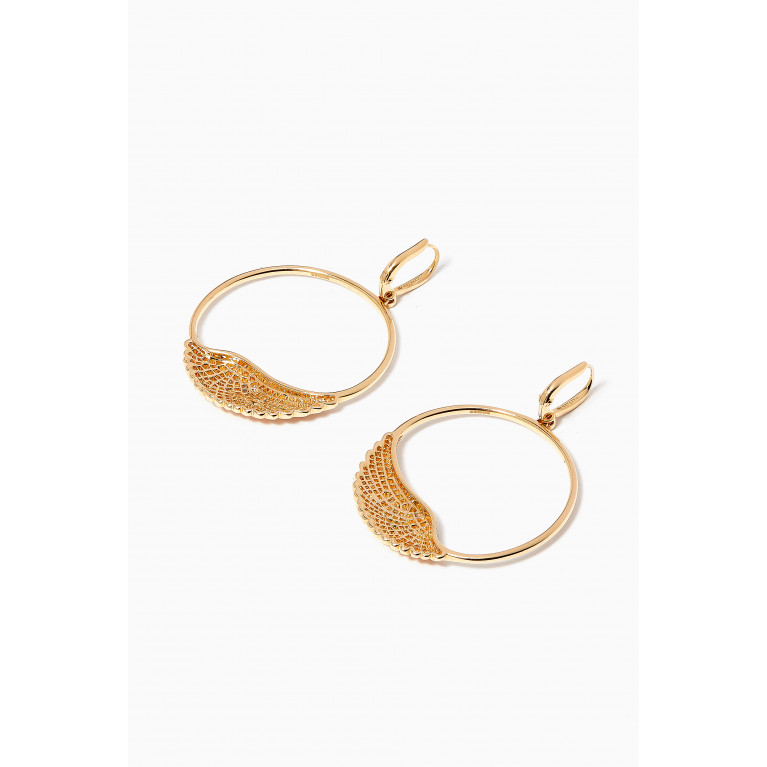 Garrard - Wings Classic Hoop Earrings in 18kt Yellow Gold