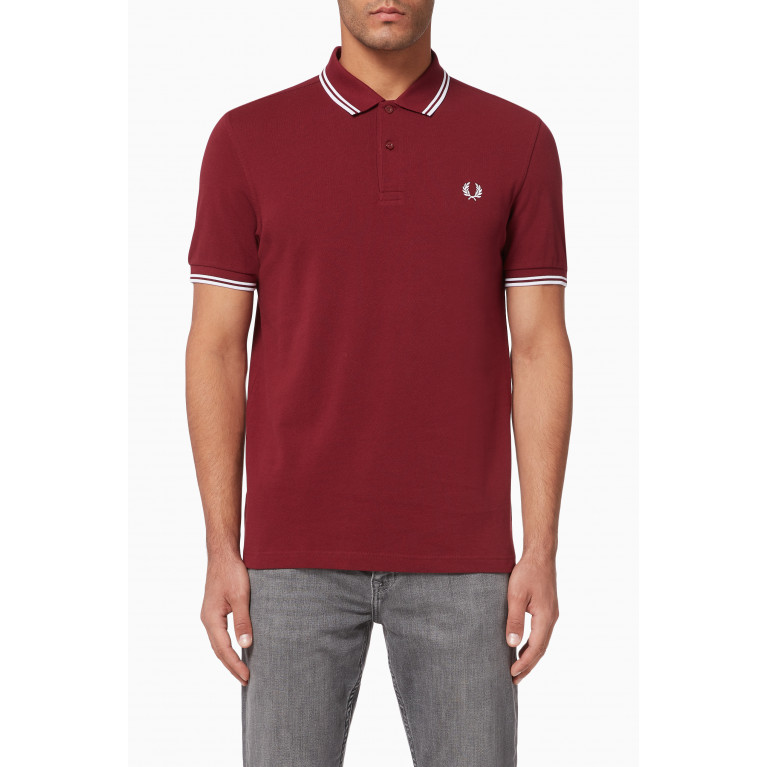 Fred Perry - Twin Tipped Cotton Piqué Polo Burgundy