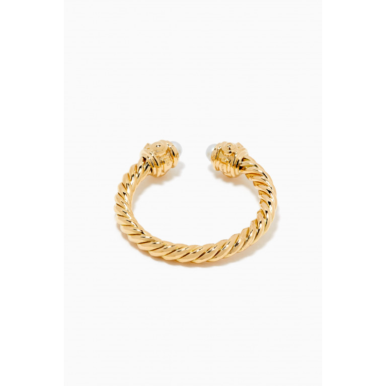 David Yurman - Renaissance® Pearl Ring in 18kt Yellow Gold with Diamonds