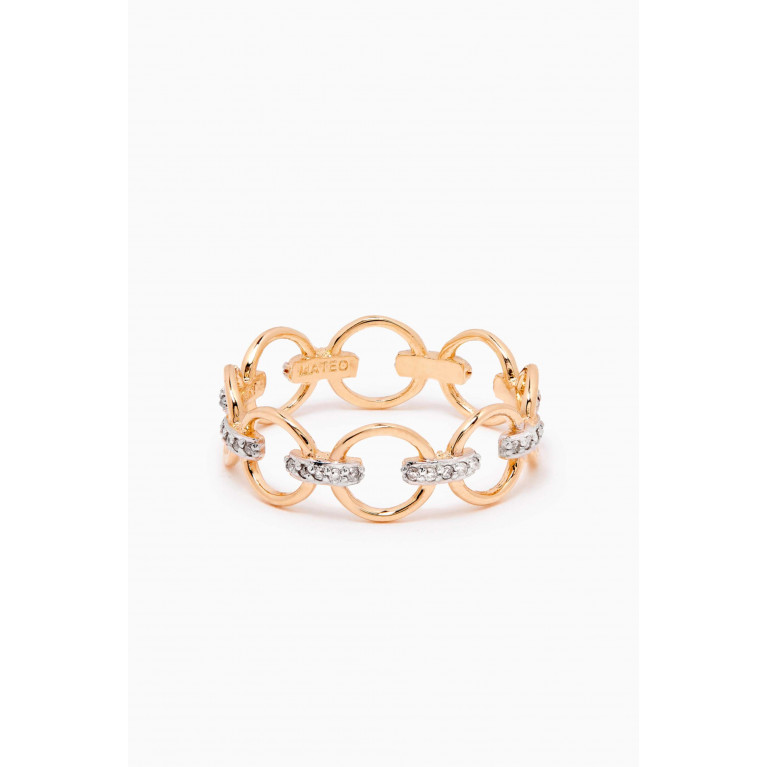 Mateo New York - Connected Circle Diamond Ring in 14kt Yellow Gold