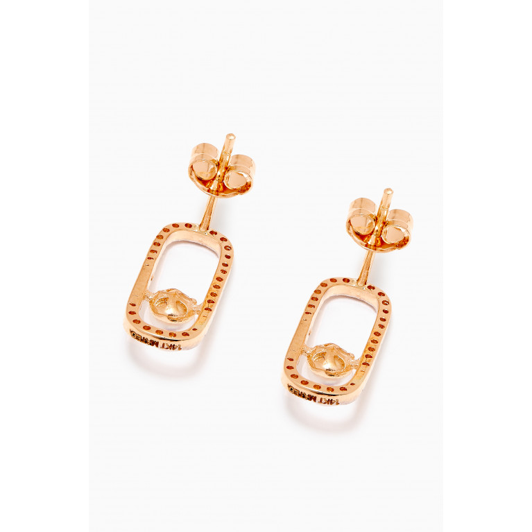 Mateo New York - Diamond Pearl Track Earrings in 14kt Yellow Gold