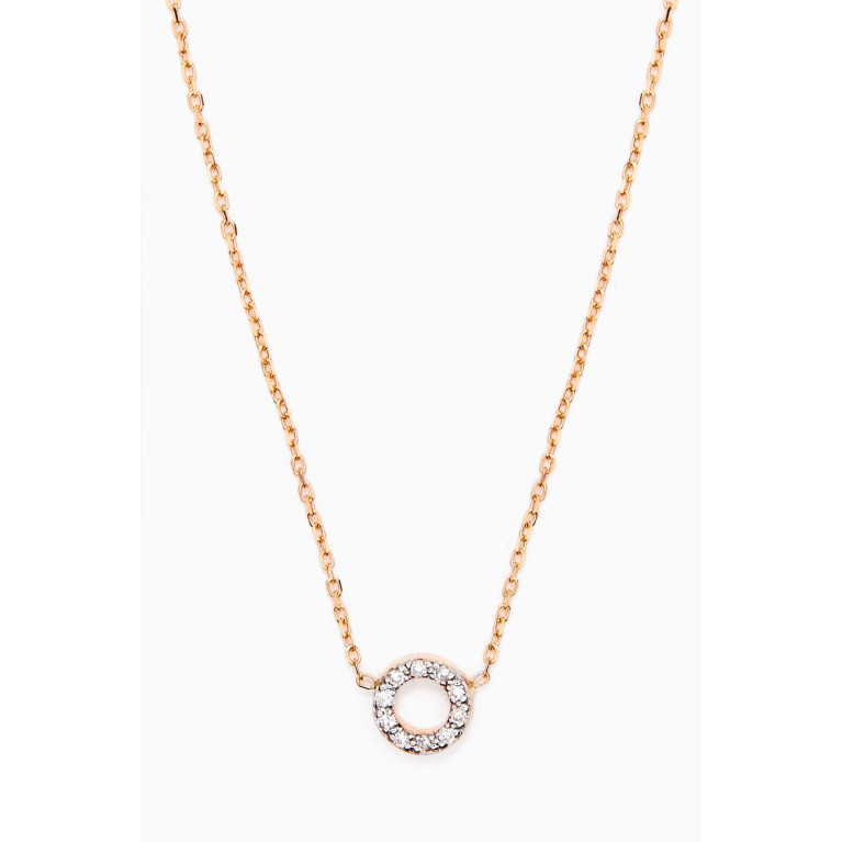 Mateo New York - Mini Diamond Circle Necklace in 14kt Yellow Gold