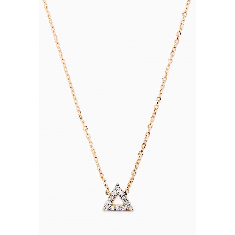 Mateo New York - Mini Diamond Triangle Necklace in 14kt Yellow Gold