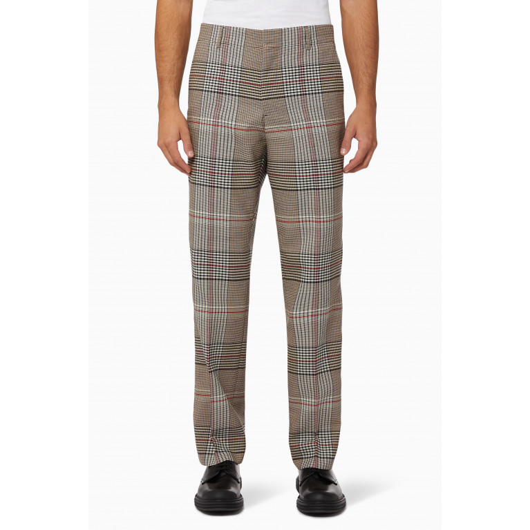 Burberry - Check Wool Tailored Pants