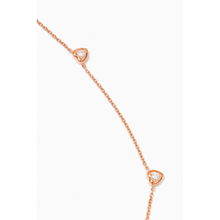 MKS Jewellery - Mini Hearts Necklace with Diamond in 18kt Rose Gold