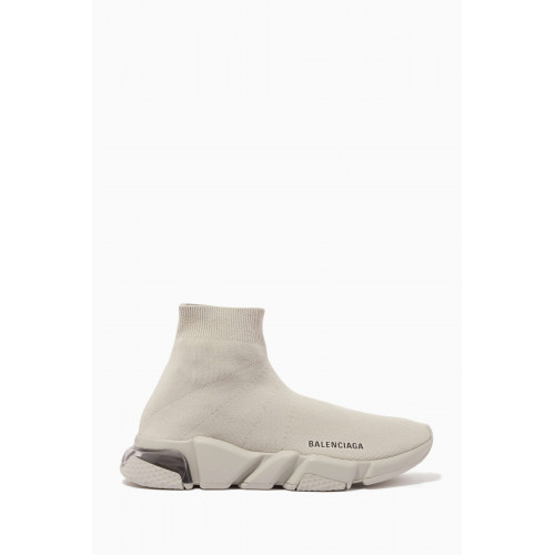 Balenciaga - Speed Clear Sole Sneakers in Technical Knit Grey