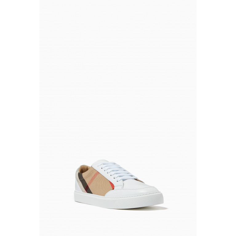 Burberry - Sneakers in Leather & House Check Cotton