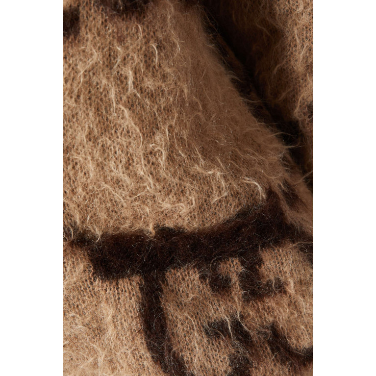 Gucci - Reversible Cardigan in GG Mohair Wool Brown