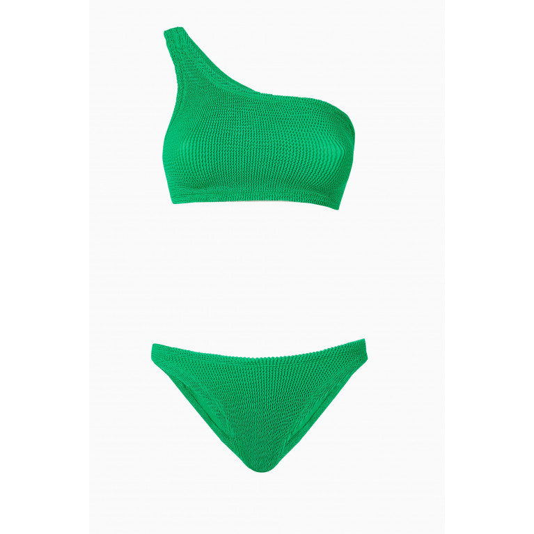 Hunza G - Nancy One-Shoulder Bikini Green