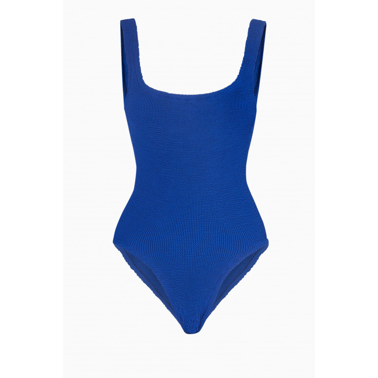 Hunza G - Square Neck One-Piece Swimsuit Blue