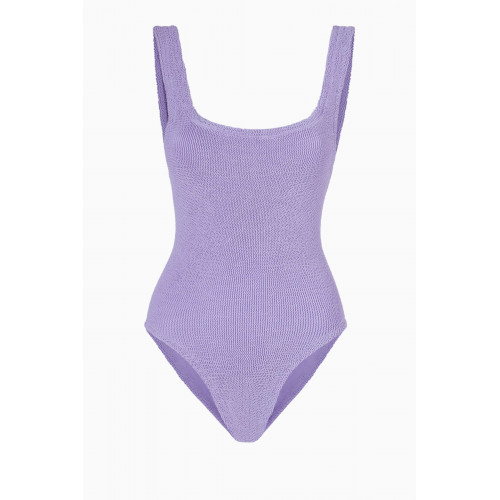 Hunza G - Square Neck One-Piece Swimsuit Purple