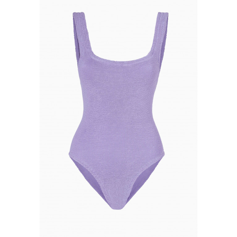 Hunza G - Square Neck One-Piece Swimsuit Purple