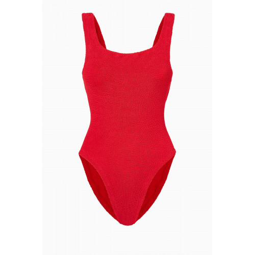 Hunza G - Square Neck One-Piece Swimsuit Red