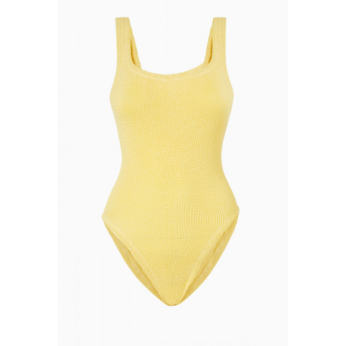 Hunza G - Square Neck One-Piece Swimsuit Yellow