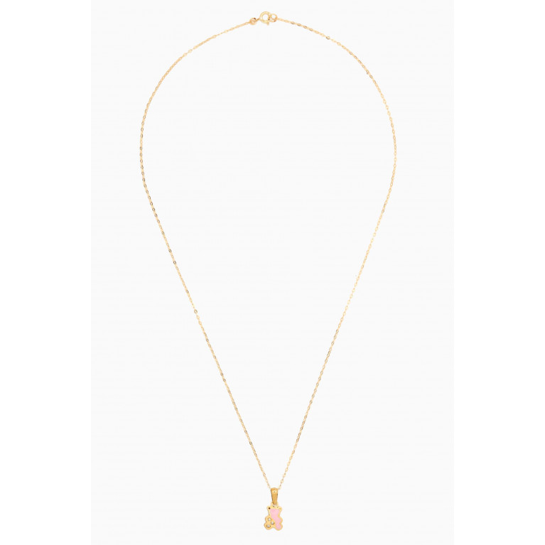Baby Fitaihi - Bear Diamond Pendant Necklace in 18kt Yellow Gold