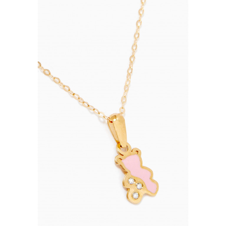 Baby Fitaihi - Bear Diamond Pendant Necklace in 18kt Yellow Gold