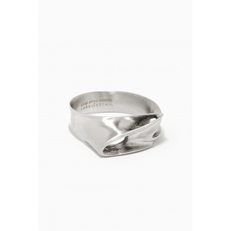 Tateossian - x Zaha Hadid Design Twisted Ring in Stainless Steel
