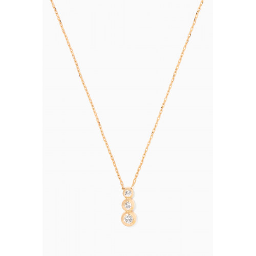 Aquae Jewels - Trilogy Diamond Pendant Necklace in 18kt Yellow Gold