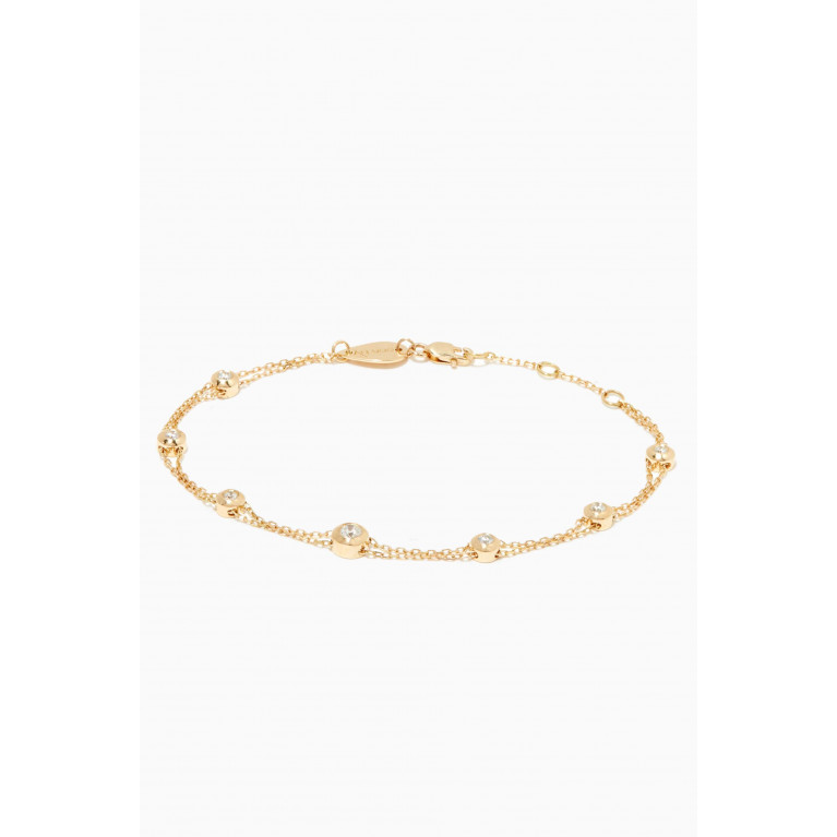 Aquae Jewels - Constellation Double Chain Diamond Bracelet in 18kt Yellow Gold