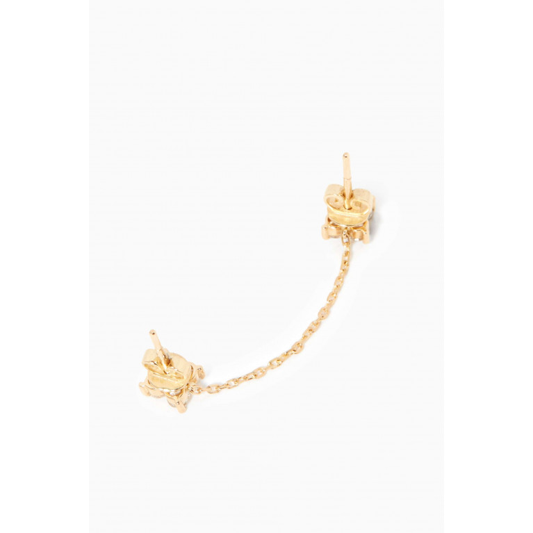 Aquae Jewels - Double Fairy Diamond Chain Earring in 18kt Yellow Gold