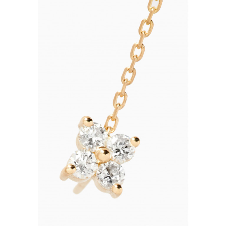 Aquae Jewels - Double Fairy Diamond Chain Earring in 18kt Yellow Gold