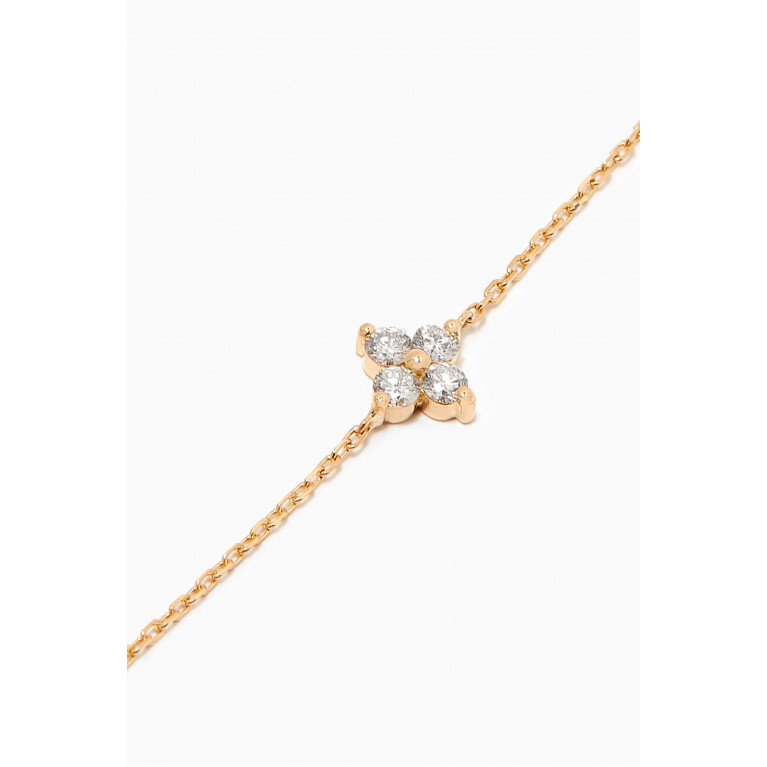 Aquae Jewels - Fairy On Chain Diamond Bracelet in 18kt Yellow Gold