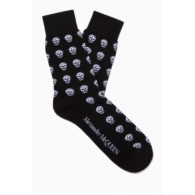 Alexander McQueen - Skull Short Socks in Silk-Nylon