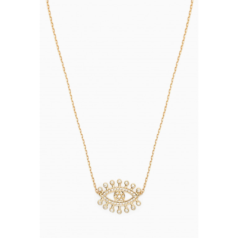 Aquae Jewels - Eye Dubai Diamond Necklace in 18kt Yellow Gold