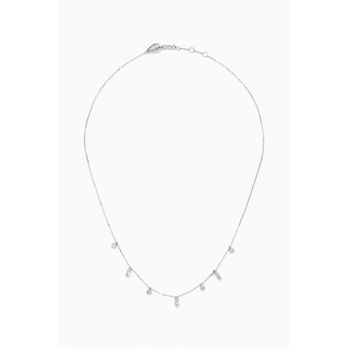 Aquae Jewels - Constellation Baguette Diamond Necklace in 18kt White Gold Silver