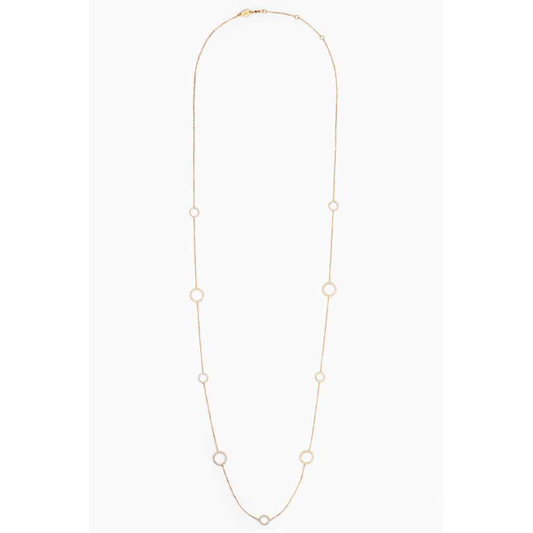 Aquae Jewels - Constellation Sun Diamond Long Necklace in 18kt Yellow Gold