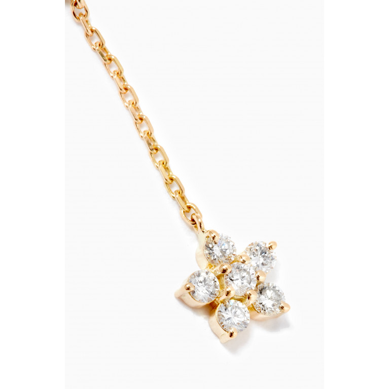 Aquae Jewels - Fairy Hanging Flower Diamond Anklet in 18kt Yellow Gold