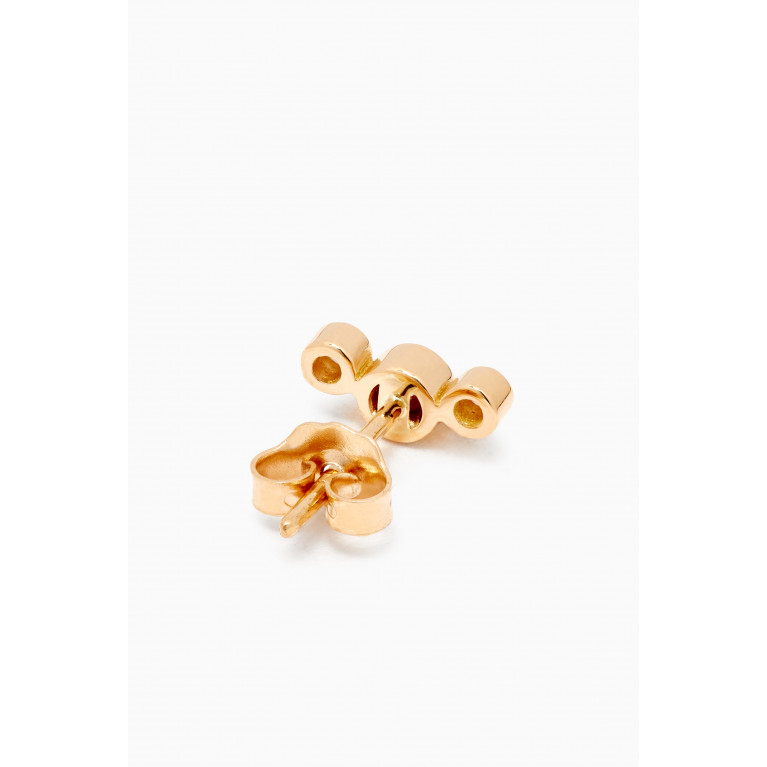 Aquae Jewels - Diamond & Ruby Single Stud in 18kt Yellow Gold