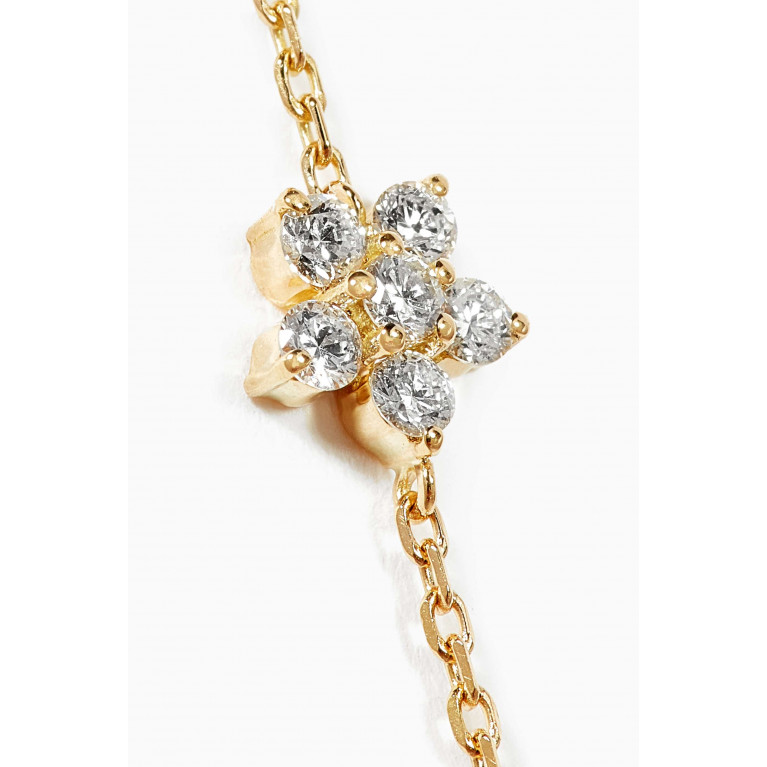 Aquae Jewels - Trilogy Fairy Flower Diamond Earrings in 18kt Yellow Gold