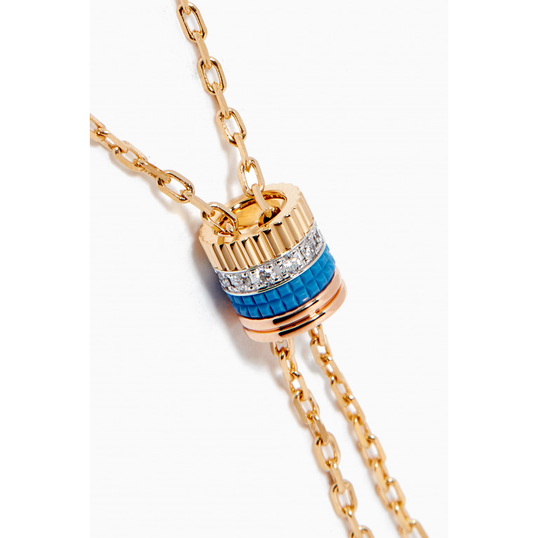 Boucheron - Quatre Blue Edition Tie Necklace with Diamonds in 18kt Gold, Small Model