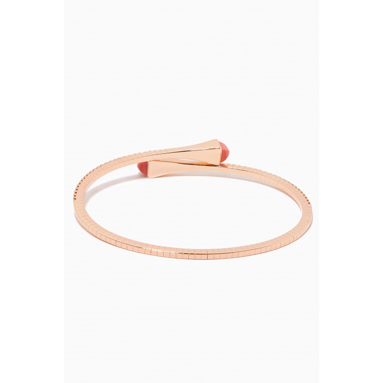 Marli - Cleo Pink Coral Diamond Slip-on Bracelet in 18kt Rose Gold