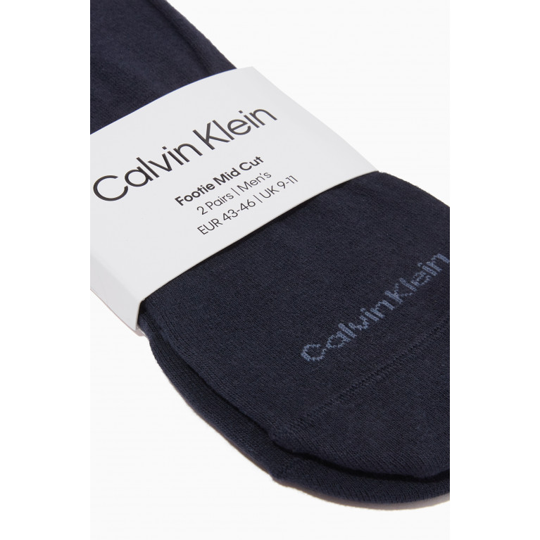 Calvin Klein - Invisible Socks in Cotton Blend, Set of 2 Blue